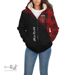 Scottish MacLeod of Raasay Tartan Sherpa Hoodie with Family Crest Curve Style Tartan Fleece Hoodie Scottish Plaid Tartan Plaid - ScotsTee - scotstee.com