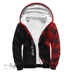 Scottish MacLeod of Raasay Tartan Sherpa Hoodie with Family Crest Curve Style Tartan Fleece Hoodie Scottish Plaid Tartan Plaid - ScotsTee - scotstee.com