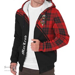 Scottish MacLeod of Raasay Tartan Sherpa Hoodie with Family Crest Curve Style Tartan Fleece Hoodie Scottish Plaid Tartan Plaid - ScotsTee - scotstee.com