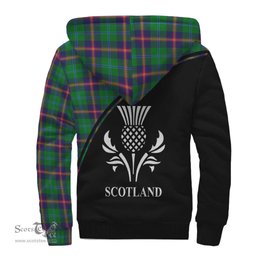Scottish Young Modern Tartan Sherpa Hoodie with Family Crest Curve Style Tartan Fleece Hoodie Scottish Plaid Tartan Plaid - ScotsTee - scotstee.com