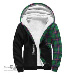 Scottish Young Modern Tartan Sherpa Hoodie with Family Crest Curve Style Tartan Fleece Hoodie Scottish Plaid Tartan Plaid - ScotsTee - scotstee.com
