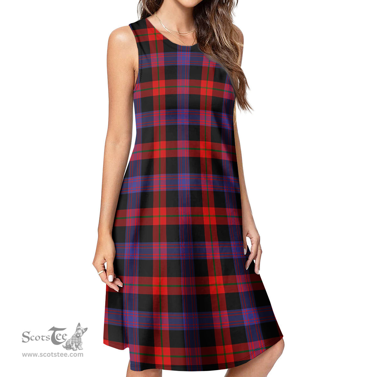 Scottish Broun Modern Tartan Womens Casual Dresses - Tartan Dress Womens Scottish Plaid Tartan Plaid - ScotsTee - scotstee.com