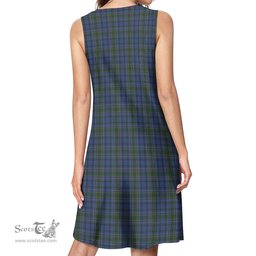 Scottish Cockburn Blue Tartan Womens Casual Dresses - Tartan Dress Womens Scottish Plaid Tartan Plaid - ScotsTee - scotstee.com