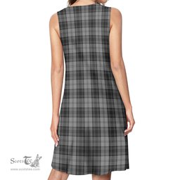 Scottish Douglas Grey Tartan Womens Casual Dresses - Tartan Dress Womens Scottish Plaid Tartan Plaid - ScotsTee - scotstee.com