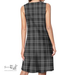 Scottish Clergy Grey Tartan Womens Casual Dresses - Tartan Dress Womens Scottish Plaid Tartan Plaid - ScotsTee - scotstee.com
