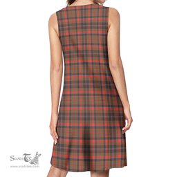Scottish Cumming Hunting Weathered Tartan Womens Casual Dresses - Tartan Dress Womens Scottish Plaid Tartan Plaid - ScotsTee - scotstee.com