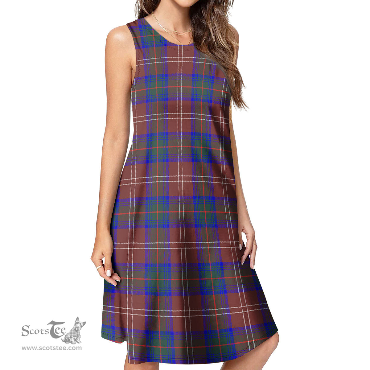 Scottish Chisholm Hunting Modern Tartan Womens Casual Dresses - Tartan Dress Womens Scottish Plaid Tartan Plaid - ScotsTee - scotstee.com