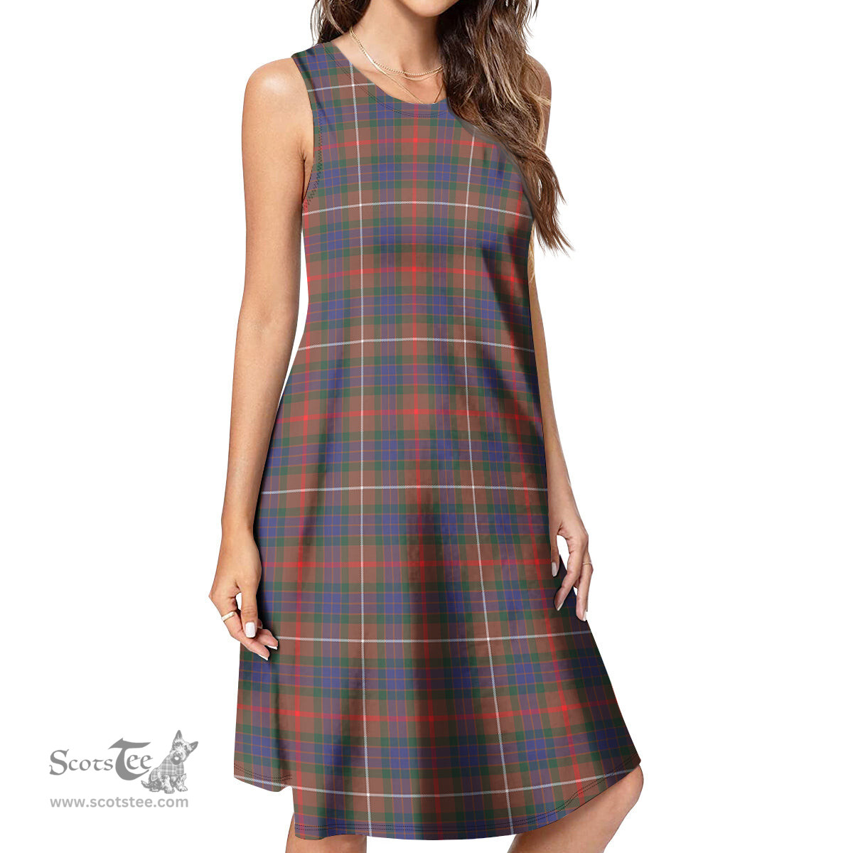 Scottish Fraser Hunting Modern Tartan Womens Casual Dresses - Tartan Dress Womens Scottish Plaid Tartan Plaid - ScotsTee - scotstee.com