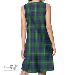 Scottish Hamilton Green Hunting Tartan Womens Casual Dresses - Tartan Dress Womens Scottish Plaid Tartan Plaid - ScotsTee - scotstee.com