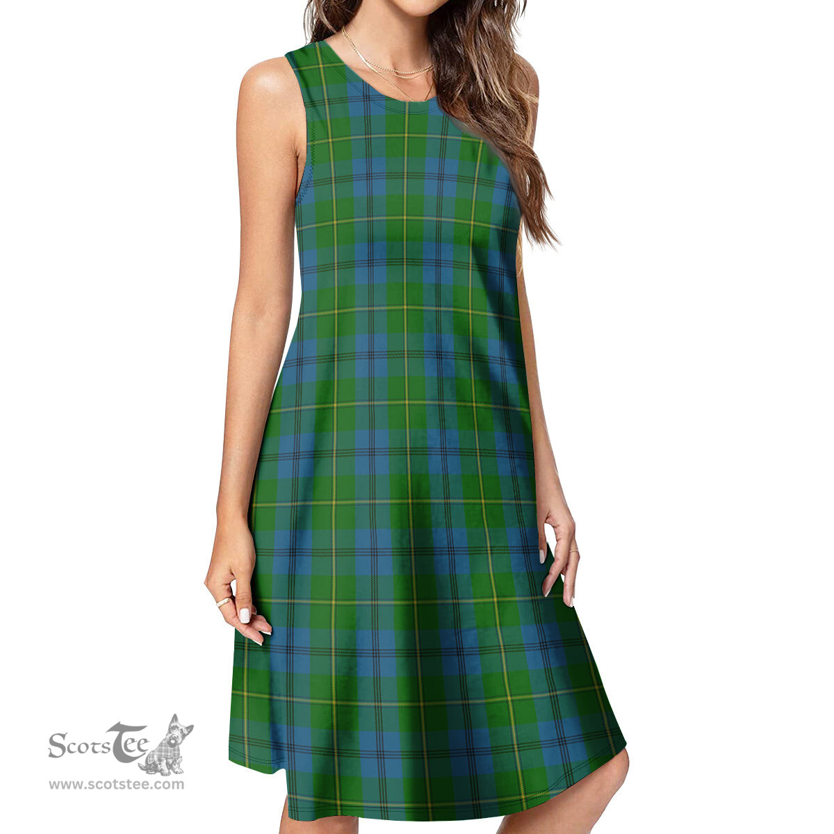 Scottish Johnstone-Johnston Tartan Womens Casual Dresses - Tartan Dress Womens Scottish Plaid Tartan Plaid - ScotsTee - scotstee.com
