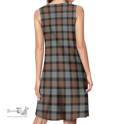 Scottish Gunn Weathered Tartan Womens Casual Dresses - Tartan Dress Womens Scottish Plaid Tartan Plaid - ScotsTee - scotstee.com