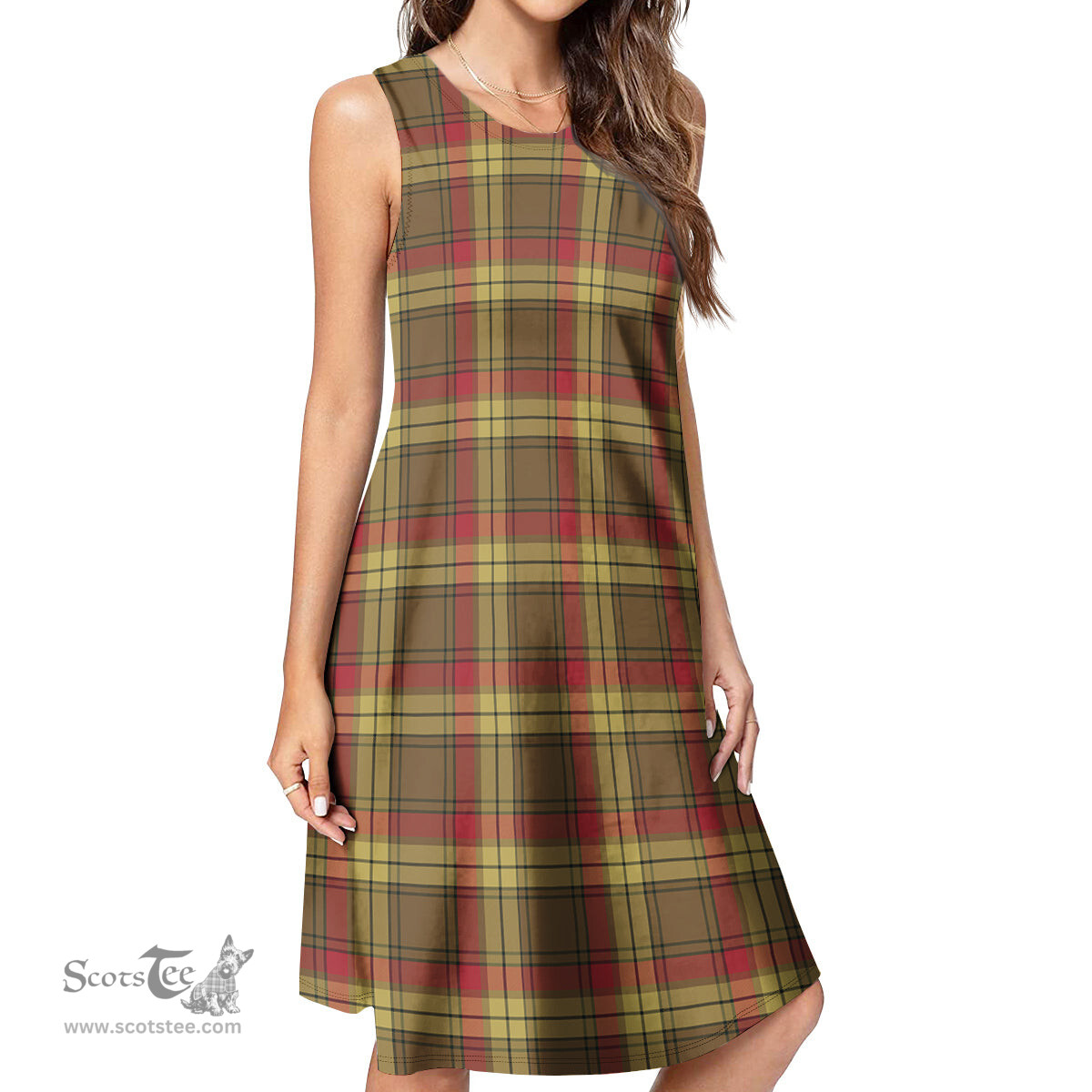 Scottish MacMillan Old Weathered Tartan Womens Casual Dresses - Tartan Dress Womens Scottish Plaid Tartan Plaid - ScotsTee - scotstee.com