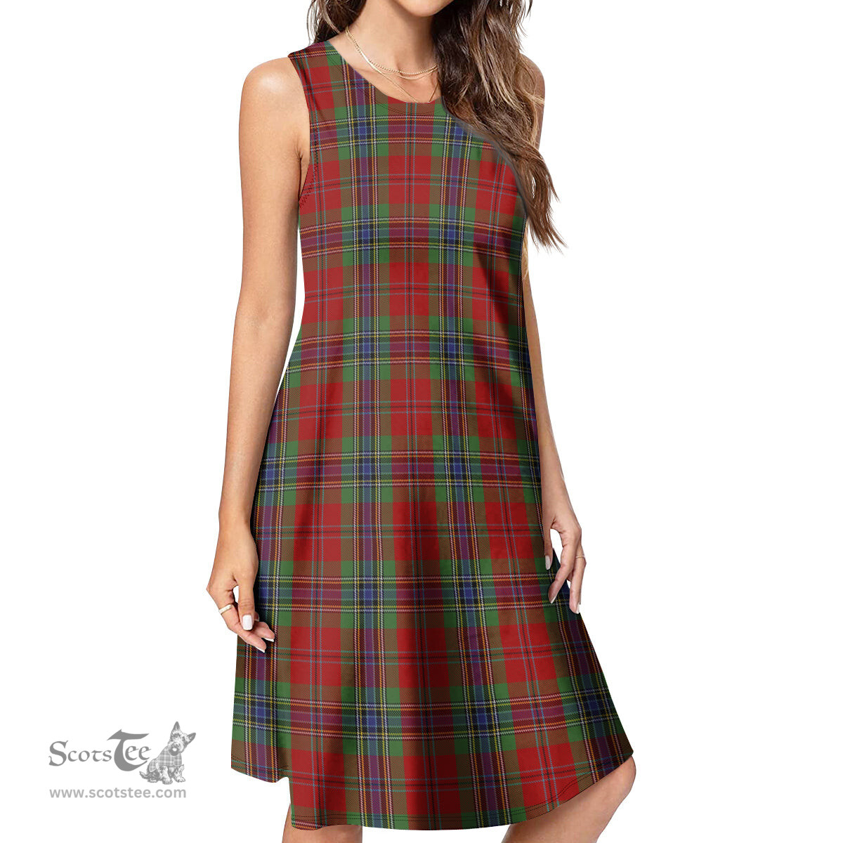 Scottish MacLean of Duart Tartan Womens Casual Dresses - Tartan Dress Womens Scottish Plaid Tartan Plaid - ScotsTee - scotstee.com