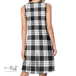 Scottish MacFarlane Black White Tartan Womens Casual Dresses - Tartan Dress Womens Scottish Plaid Tartan Plaid - ScotsTee - scotstee.com
