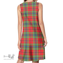 Scottish MacLean of Duart Modern Tartan Womens Casual Dresses - Tartan Dress Womens Scottish Plaid Tartan Plaid - ScotsTee - scotstee.com