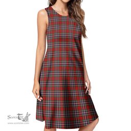 Scottish MacFarlane Red Tartan Womens Casual Dresses - Tartan Dress Womens Scottish Plaid Tartan Plaid - ScotsTee - scotstee.com