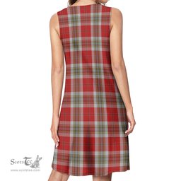 Scottish MacLean of Duart Dress Red Tartan Womens Casual Dresses - Tartan Dress Womens Scottish Plaid Tartan Plaid - ScotsTee - scotstee.com