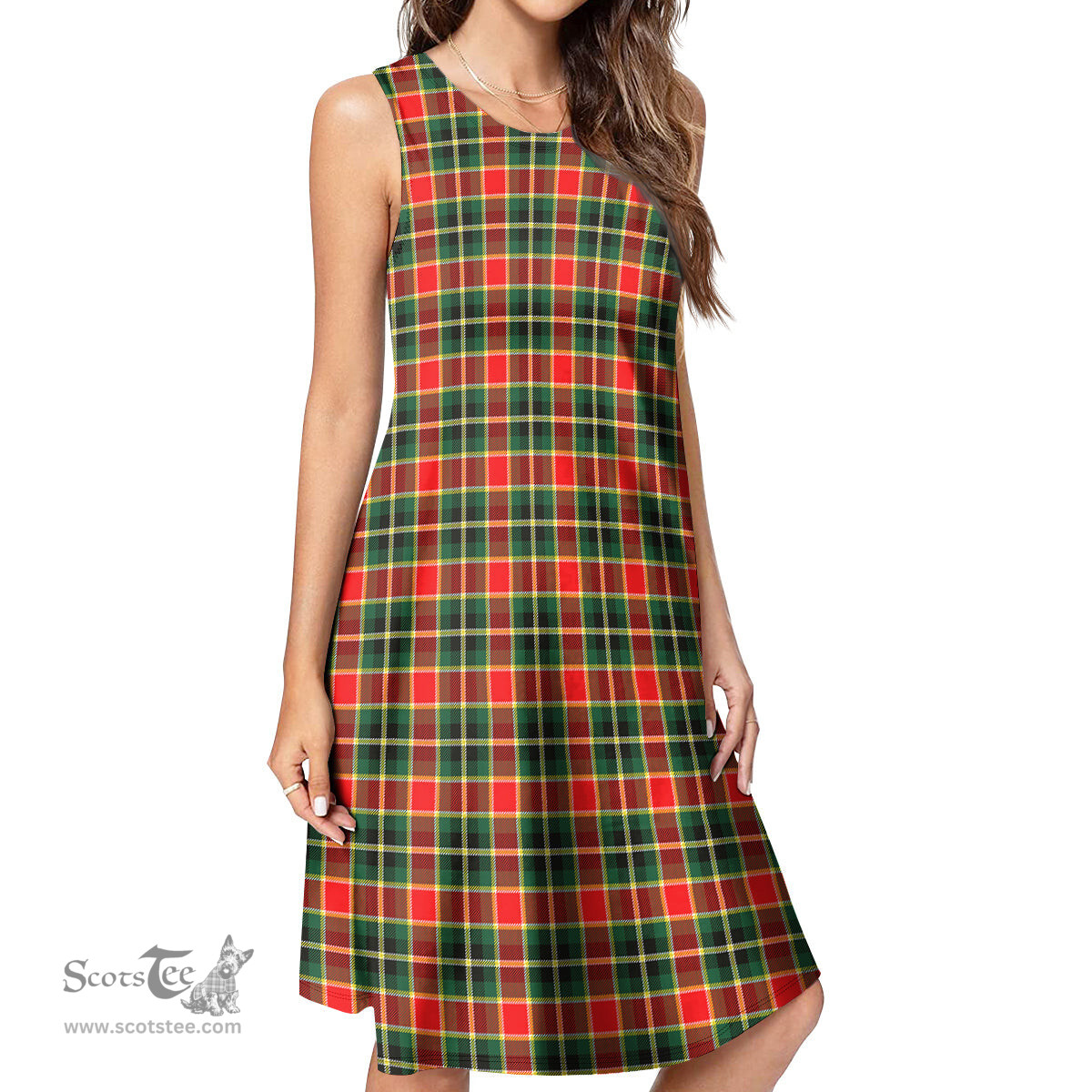 Scottish MacLachlan Hunting Modern Tartan Womens Casual Dresses - Tartan Dress Womens Scottish Plaid Tartan Plaid - ScotsTee - scotstee.com