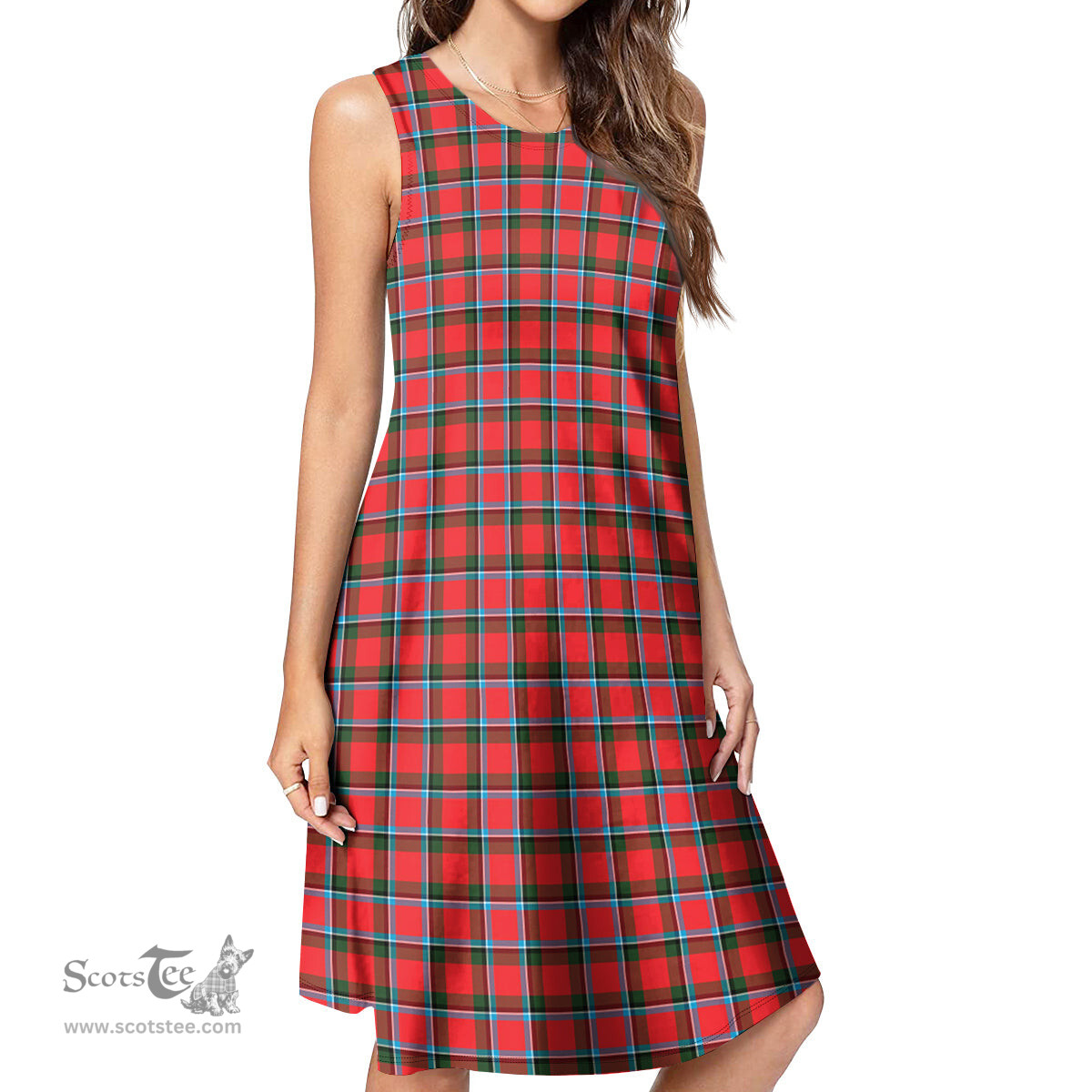 Scottish Sinclair Modern Tartan Womens Casual Dresses - Tartan Dress Womens Scottish Plaid Tartan Plaid - ScotsTee - scotstee.com
