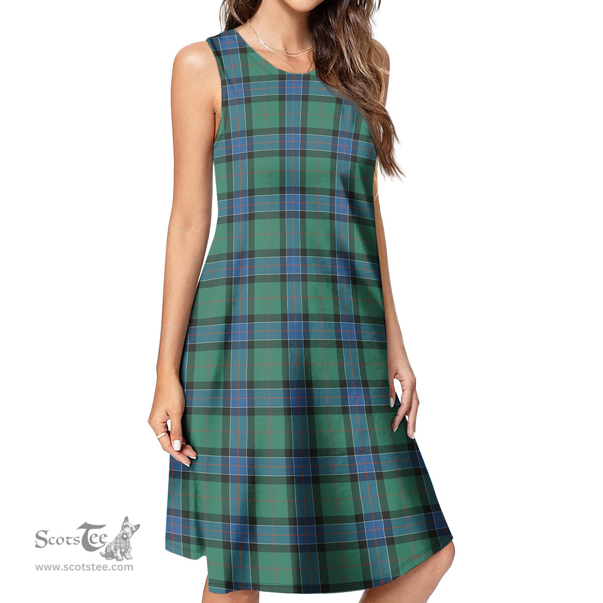 Scottish Sinclair Hunting Ancient Tartan Womens Casual Dresses - Tartan Dress Womens Scottish Plaid Tartan Plaid - ScotsTee - scotstee.com