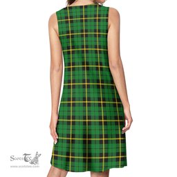Scottish Wallace Hunting Green Tartan Womens Casual Dresses - Tartan Dress Womens Scottish Plaid Tartan Plaid - ScotsTee - scotstee.com