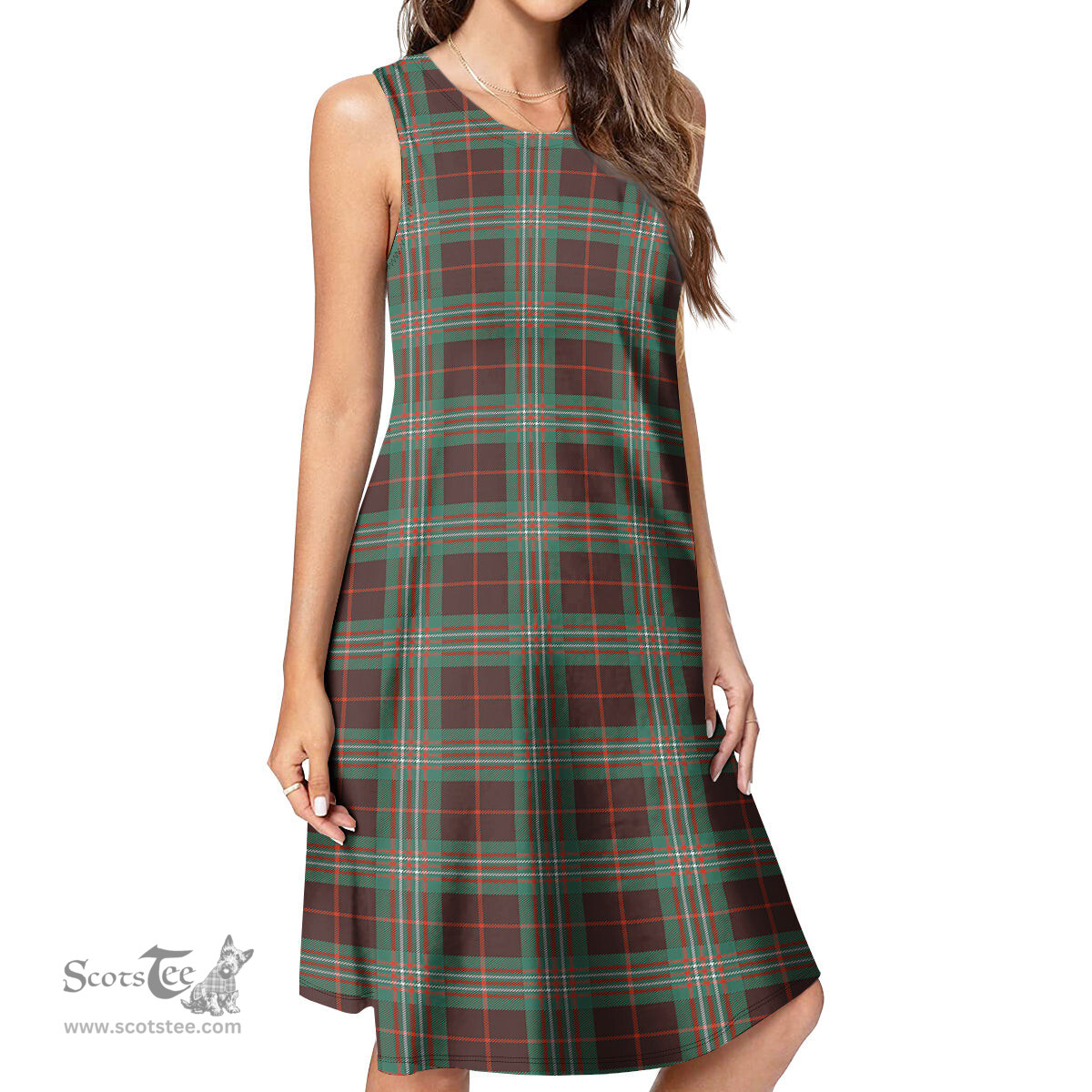 Scottish Scott Brown Ancient Tartan Womens Casual Dresses - Tartan Dress Womens Scottish Plaid Tartan Plaid - ScotsTee - scotstee.com