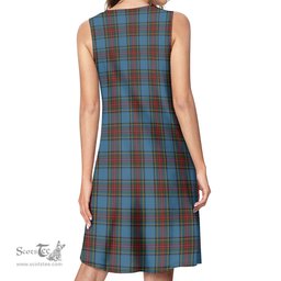 Scottish Stewart Royal Blue Tartan Womens Casual Dresses - Tartan Dress Womens Scottish Plaid Tartan Plaid - ScotsTee - scotstee.com