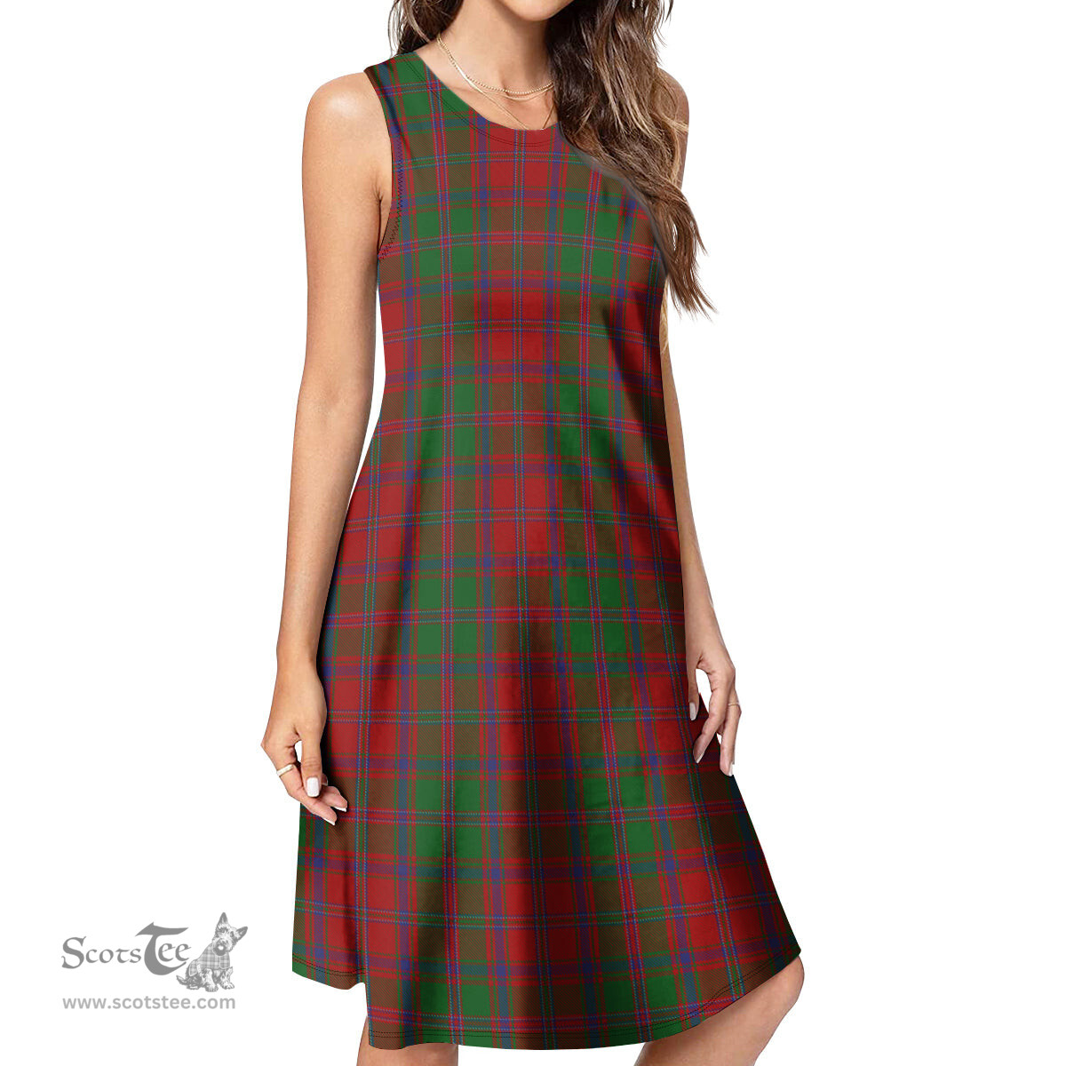Scottish Stewart of Appin Tartan Womens Casual Dresses - Tartan Dress Womens Scottish Plaid Tartan Plaid - ScotsTee - scotstee.com