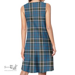 Scottish Thomson Dress Blue Tartan Womens Casual Dresses - Tartan Dress Womens Scottish Plaid Tartan Plaid - ScotsTee - scotstee.com