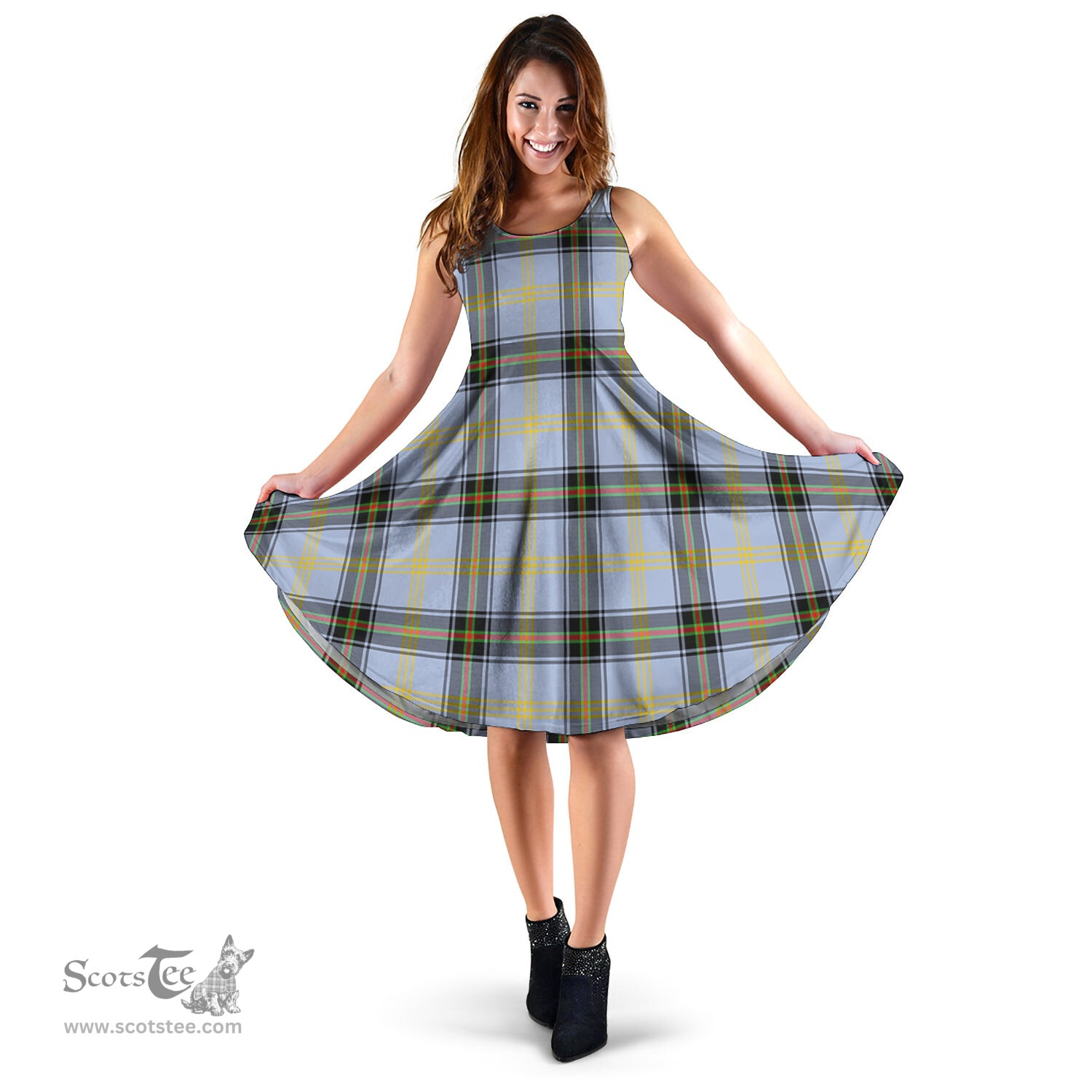 Scottish Bell Tartan Sleeveless Midi Womens Dress - Tartan Midi Dress Scottish Plaid Tartan Plaid - ScotsTee - scotstee.com
