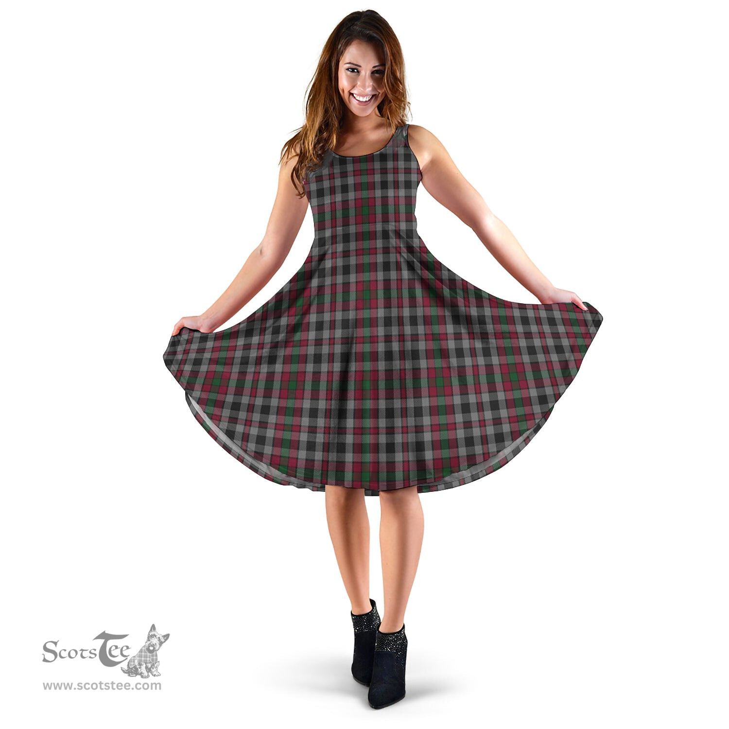 Scottish Borthwick Tartan Sleeveless Midi Womens Dress - Tartan Midi Dress Scottish Plaid Tartan Plaid - ScotsTee - scotstee.com