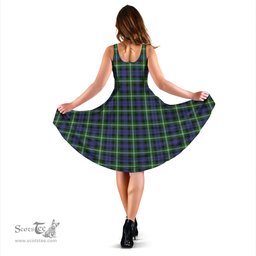 Scottish Baillie Modern Tartan Sleeveless Midi Womens Dress - Tartan Midi Dress Scottish Plaid Tartan Plaid - ScotsTee - scotstee.com