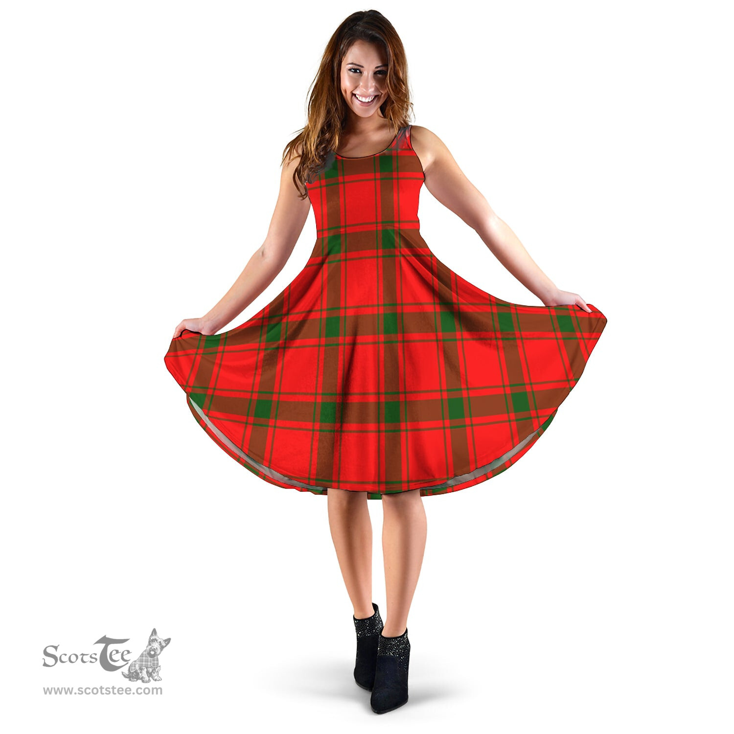 Scottish Darroch Tartan Sleeveless Midi Womens Dress - Tartan Midi Dress Scottish Plaid Tartan Plaid - ScotsTee - scotstee.com