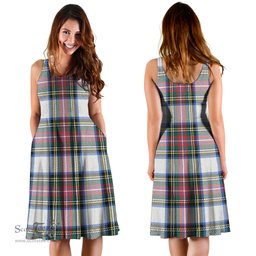 Scottish Dennistoun Tartan Sleeveless Midi Womens Dress - Tartan Midi Dress Scottish Plaid Tartan Plaid - ScotsTee - scotstee.com