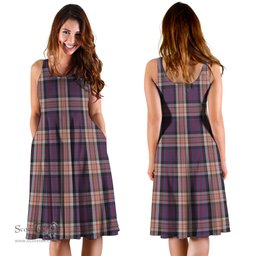 Scottish Carnegie Tartan Sleeveless Midi Womens Dress - Tartan Midi Dress Scottish Plaid Tartan Plaid - ScotsTee - scotstee.com