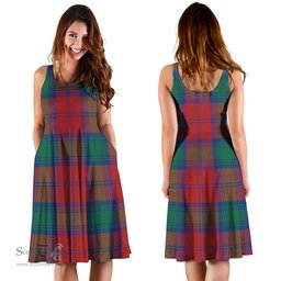 Scottish Byres (Byses) Tartan Sleeveless Midi Womens Dress - Tartan Midi Dress Scottish Plaid Tartan Plaid - ScotsTee - scotstee.com