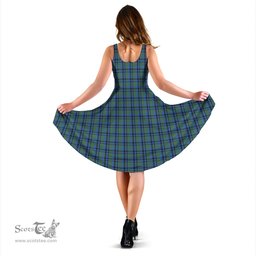 Scottish Falconer Tartan Sleeveless Midi Womens Dress - Tartan Midi Dress Scottish Plaid Tartan Plaid - ScotsTee - scotstee.com