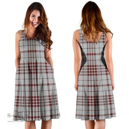 Scottish Clayton Tartan Sleeveless Midi Womens Dress - Tartan Midi Dress Scottish Plaid Tartan Plaid - ScotsTee - scotstee.com