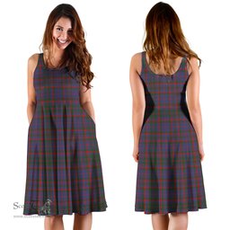 Scottish Cumming Tartan Sleeveless Midi Womens Dress - Tartan Midi Dress Scottish Plaid Tartan Plaid - ScotsTee - scotstee.com