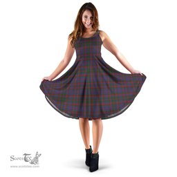 Scottish Cumming Tartan Sleeveless Midi Womens Dress - Tartan Midi Dress Scottish Plaid Tartan Plaid - ScotsTee - scotstee.com