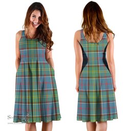 Scottish Colville Tartan Sleeveless Midi Womens Dress - Tartan Midi Dress Scottish Plaid Tartan Plaid - ScotsTee - scotstee.com