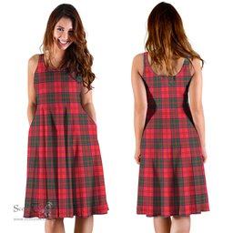 Scottish Drummond Modern Tartan Sleeveless Midi Womens Dress - Tartan Midi Dress Scottish Plaid Tartan Plaid - ScotsTee - scotstee.com