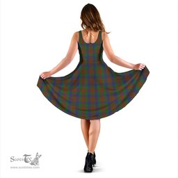 Scottish Dorward Dogwood Tartan Sleeveless Midi Womens Dress - Tartan Midi Dress Scottish Plaid Tartan Plaid - ScotsTee - scotstee.com