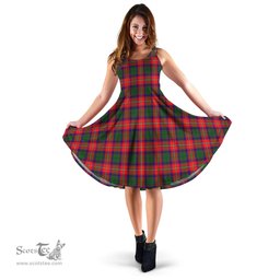 Scottish Charteris Tartan Sleeveless Midi Womens Dress - Tartan Midi Dress Scottish Plaid Tartan Plaid - ScotsTee - scotstee.com