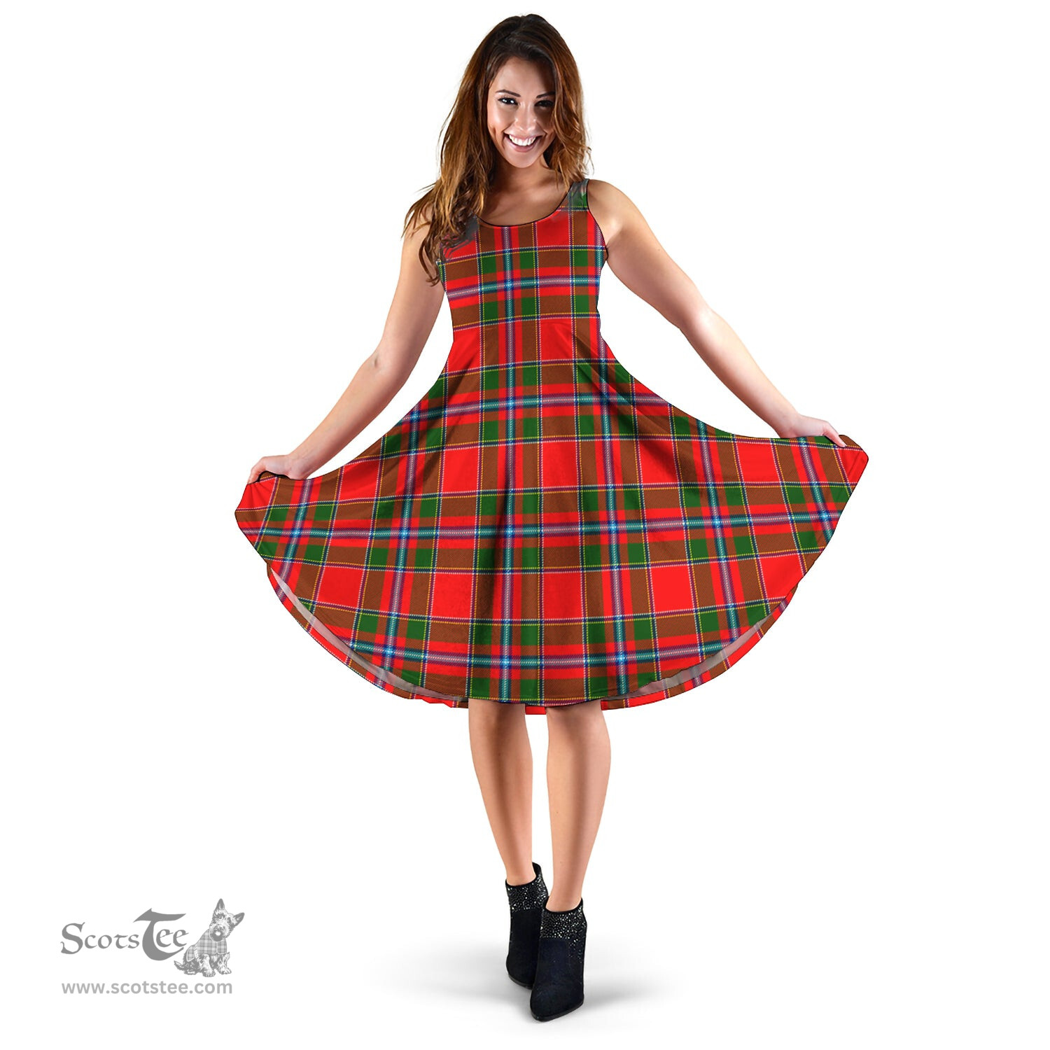 Scottish Butter Tartan Sleeveless Midi Womens Dress - Tartan Midi Dress Scottish Plaid Tartan Plaid - ScotsTee - scotstee.com