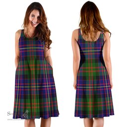 Scottish Chalmers Modern Tartan Sleeveless Midi Womens Dress - Tartan Midi Dress Scottish Plaid Tartan Plaid - ScotsTee - scotstee.com