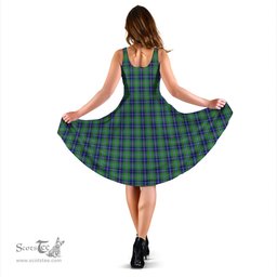 Scottish Douglas Tartan Sleeveless Midi Womens Dress - Tartan Midi Dress Scottish Plaid Tartan Plaid - ScotsTee - scotstee.com