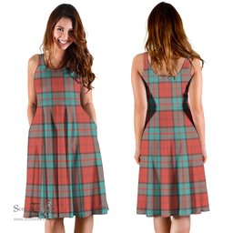 Scottish Dunbar Ancient Tartan Sleeveless Midi Womens Dress - Tartan Midi Dress Scottish Plaid Tartan Plaid - ScotsTee - scotstee.com