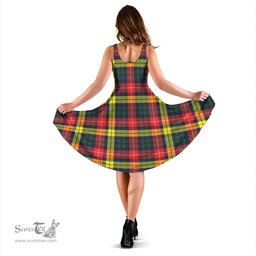 Scottish Dewar Tartan Sleeveless Midi Womens Dress - Tartan Midi Dress Scottish Plaid Tartan Plaid - ScotsTee - scotstee.com