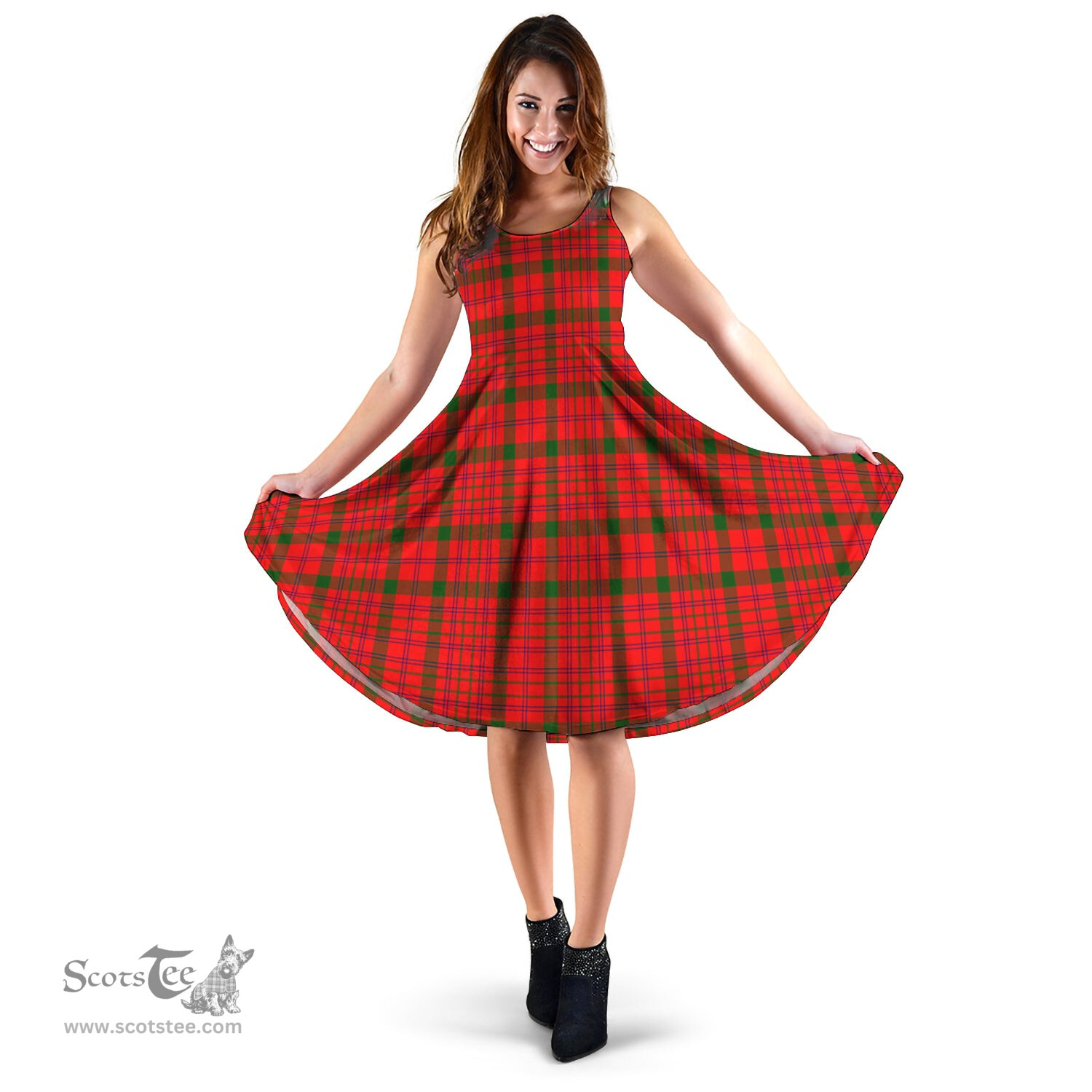 Scottish MacDonell of Keppoch Modern Tartan Sleeveless Midi Womens Dress - Tartan Midi Dress Scottish Plaid Tartan Plaid - ScotsTee - scotstee.com